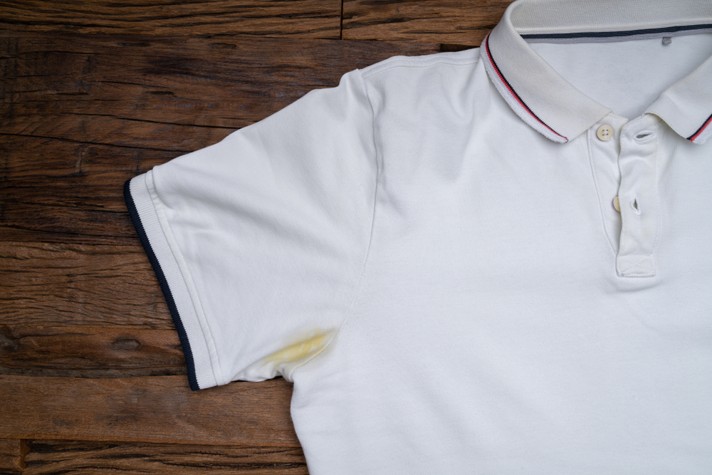 Polo shirt with stained armpit